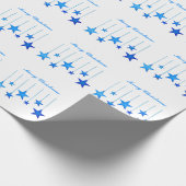 Frohe Weihnachts Blue Star Dekoration mit Text Geschenkpapier (Ecke)