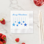 Frohe Weihnachts Blue Star Dekoration mit Text Serviette (Beispiel)
