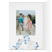 Frohe Weihnachts Blue Watercolor Blume Frame Blue (Innen (Links))