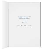 Frohe Weihnachts Blue Watercolor Blume Frame Blue (Innen (Rechts))