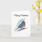 Frohe Weihnachts Bluebird Bird Holiday Card Karte (Gelbe Blume)