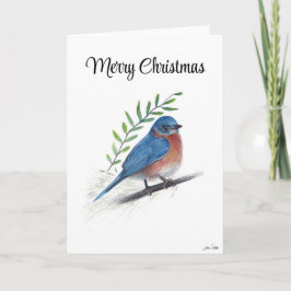 Frohe Weihnachts Bluebird Bird Holiday Card Karte