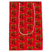 Frohe Weihnachts-Blume Mittlere Geschenktüte (Rückseite)