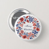 Frohe Weihnachts-Blume-Zyklus Button (Vorne & Hinten)