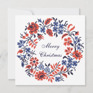 Frohe Weihnachts-Blume-Zyklus Feiertagskarte