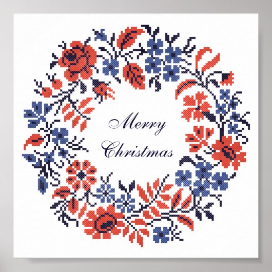 Frohe Weihnachts-Blume-Zyklus Poster (Vorne)