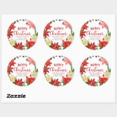 Frohe Weihnachts-Blumenreath-Rücksendeadresse Runder Aufkleber (Blatt)