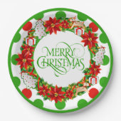 Frohe Weihnachts Blumenzauber Papierplatte Pappteller (Vorderseite)