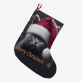 Frohe Weihnachts-Bombay-Katze, Weihnachtskatze Großer Weihnachtsstrumpf (Vorderansicht (hängend))