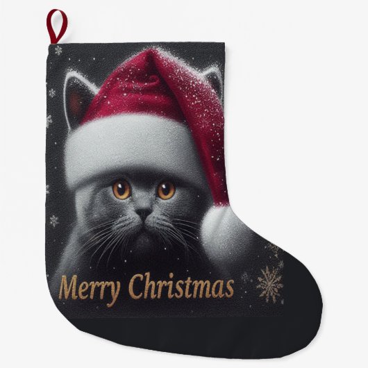 Frohe Weihnachts-Bombay-Katze, Weihnachtskatze Großer Weihnachtsstrumpf (Vorderseite)