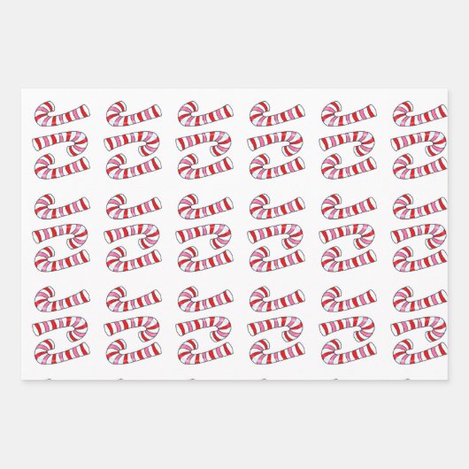 Frohe Weihnachts-Bonbons Umhüllungspapierblätter Geschenkpapier Set (Vorderseite)