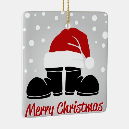 Frohe Weihnachts-Boot & Hat Keramikornament (Rechts)