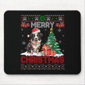 Frohe Weihnachts-Border Collie Dog liebt Ugly Xmas Mousepad (Vorne)