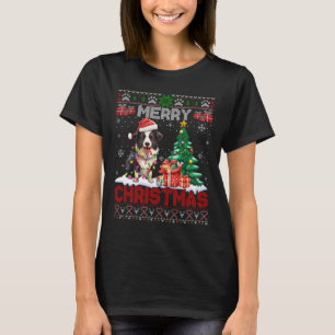 Frohe Weihnachts-Border Collie Dog liebt Ugly Xmas T-Shirt
