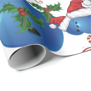Frohe Weihnachts Bowling Ball Santa Geschenkpapier