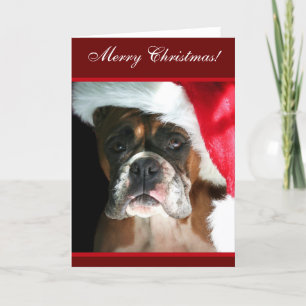 Frohe Weihnachts-Boxer-Dog-Grußkarte Feiertagskarte
