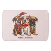 Frohe Weihnachts-Boxer-Hunde Badematte (Vorderseite)