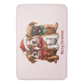 Frohe Weihnachts-Boxer-Hunde Badematte (Vorderseite Vertikal)