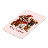 Frohe Weihnachts-Boxer-Hunde Magnet (Linke Seite)