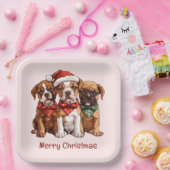 Frohe Weihnachts-Boxer-Hunde Pappteller (Party)