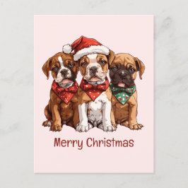 Frohe Weihnachts-Boxer-Hunde Postkarte