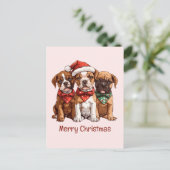 Frohe Weihnachts-Boxer-Hunde Postkarte (Stehend Vorderseite)