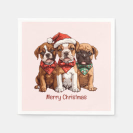 Frohe Weihnachts-Boxer-Hunde Serviette