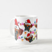 Frohe Weihnachts-Boxer-Weihnachtsmannmütze Kaffeetasse (Vorderseite Links)