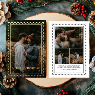 Frohe Weihnachts-Briefmarke Foto Folien Feiertagskarte
