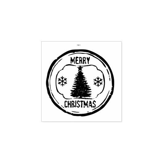 Frohe Weihnachts-Briefmarke Gummistempel (Prägung)