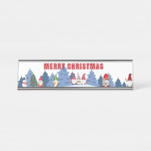 Frohe Weihnachts-Briefmarke Schreibtischnamensplakette