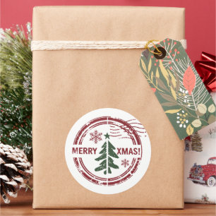 Frohe Weihnachts-Briefmarke Spaß Niedlich Baby Runder Aufkleber