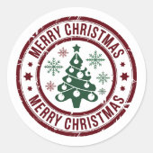 Frohe Weihnachts-Briefmarke Spaß Niedlich Baby Runder Aufkleber (Vorderseite)