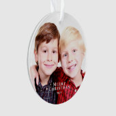 Frohe Weihnachts Brüder Foto Red Green Ornament (Vorderseite)