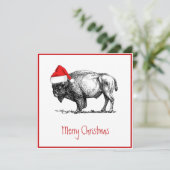Frohe Weihnachts Buffalo Feiertagskarte (Stehend Vorderseite)