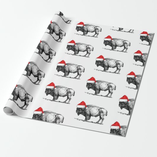 Frohe Weihnachts Buffalo Geschenkpapier (Ungerollt)