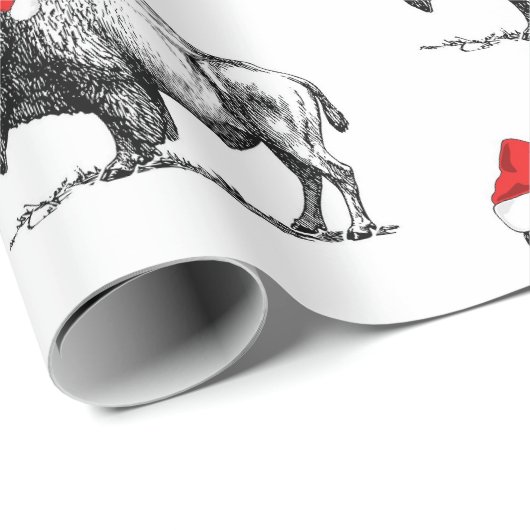 Frohe Weihnachts Buffalo Geschenkpapier (Rolleneckpunkt)
