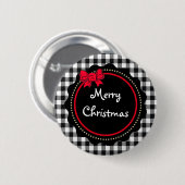 Frohe Weihnachts Buffalo Kariert Country Style Button (Vorne & Hinten)
