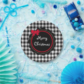 Frohe Weihnachts Buffalo Kariert Country Style Pappteller (Party)