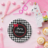 Frohe Weihnachts Buffalo Kariert Country Style Pappteller (Party)