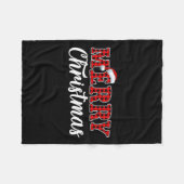 Frohe Weihnachts Buffalo Kariert Red Santa Family Fleecedecke (Vorderseite (Horizontal))