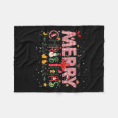 Frohe Weihnachts Buffalo Kariert Red Santa Family  Fleecedecke (Vorderseite (Horizontal))
