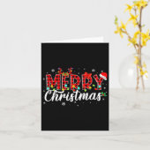 Frohe Weihnachts Buffalo Kariert Red Santa Family Karte (Gelbe Blume)