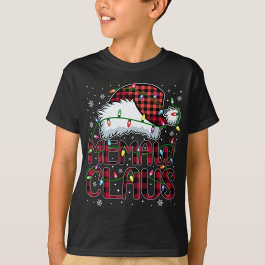 Frohe Weihnachts Buffalo Kariert Red Weihnachtsman T-Shirt (Vorderseite)