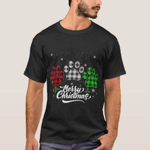 Frohe Weihnachts Buffalo Kariert Red White Green D T-Shirt