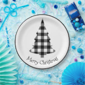 Frohe Weihnachts Buffalo Kariert Rustikale Weihnac Pappteller (Party)