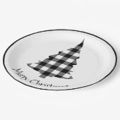 Frohe Weihnachts Buffalo Kariert Rustikale Weihnac Pappteller (Schrägansicht)