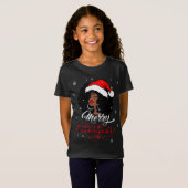 Frohe Weihnachts Buffalo Kariert Santa Afro Amerik T-Shirt (Vorne ganz)