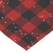 Frohe Weihnachts Buffalo Kariert Schwarz und Rot Kurzer Tischläufer (Ecke)