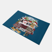 Frohe Weihnachts Buffalo Karierte Kühe Pig Collie Fußmatte (Schrägansicht)